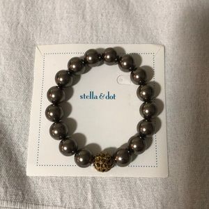 Stella&Dot Soirée Pearl Pavé Brown Bracelet